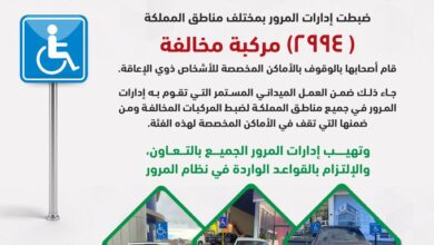 الوقوف في أماكن ذوي الإعاقة